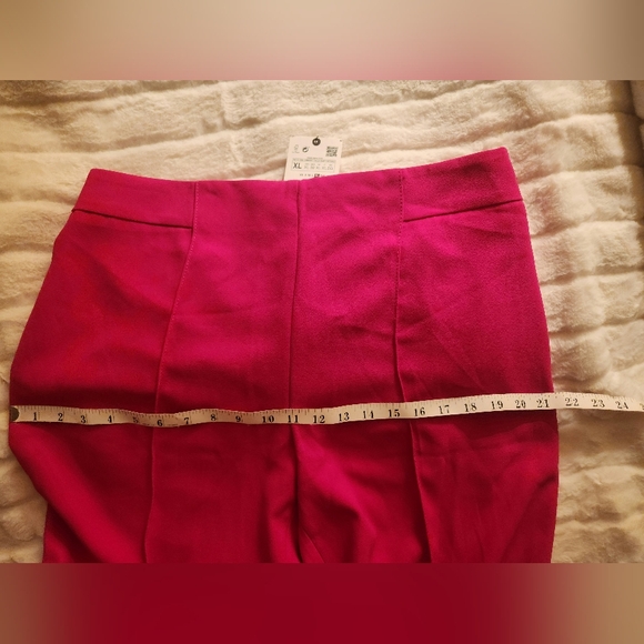 ZARA SET Tuxedo Collar Blazer Belted & Pants neon Fuschia: Sizes S,M,LBNWT - Picture 11 of 12